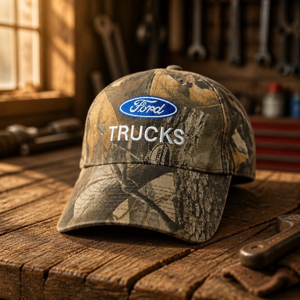 Ford Trucks Slideback Baseball Cap Multicolor One Size Adjustable Camouflage